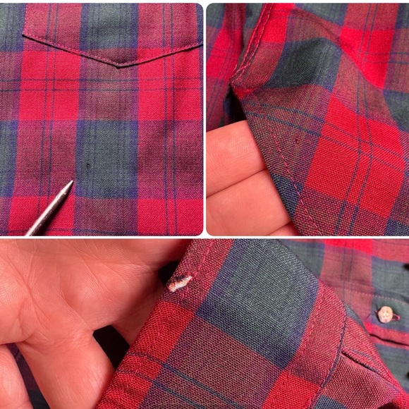 Vintage Authentic Lindsay Tartan Pendleton Checkered Plaid Button Down Wool XL - Picture 8 of 8